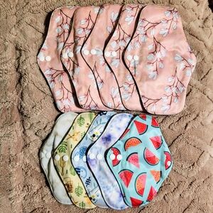 Washable Cloth Pad and Panty Liner Lot Reusable Menstrual Bundle